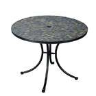 Home Styles Outdoor Dining Table with Tile Top in Black Aluminum 