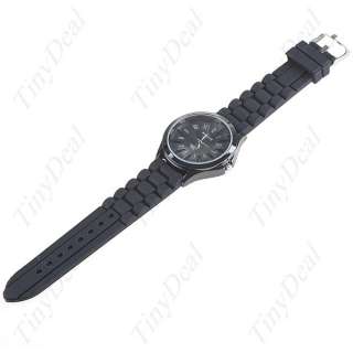 Round Quartz Bangle Wrist Rubber Watch Unisex W5 9665  