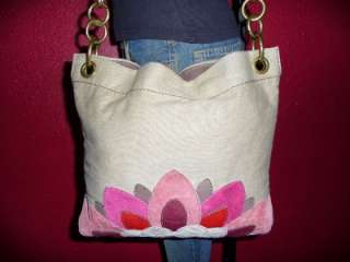   FOSSIL Floral Patchwork Retro Cross Body Canvas & Leather Purse Bag