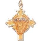 JewelBasket Jesus Jewelry   14k Gold Face of jesus christ on the 