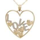 Polished Heart with Floating Hearts and Love Charm. 10K White and 