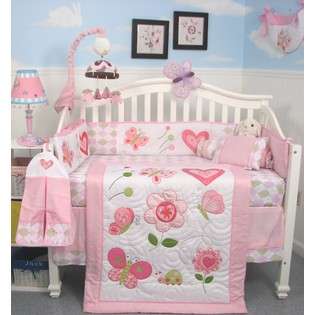 Butterfly Kisses Baby Crib Nursery Bedding Set 14 pcs included Diaper 