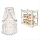 Badger Basket Elegance White Bassinet and Changing Table Set (2 Pieces 