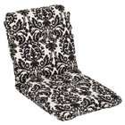  Pillow Perfect Outdoor Black/ Beige Damask Square Chair 