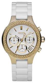   Ceramic Dial and White Strap Chronograph Womens Watch NY4986  