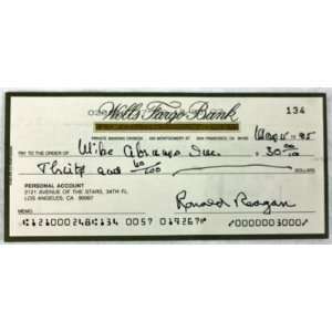  President Ronald Reagan Signed Authentic Check Jsa Sports 