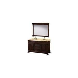   Collection 60 Inch Andover Double Bathroom Vanity Set   Ivory Marble