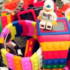   colorific Jelly Candy Student Building block LED Wrist watch  