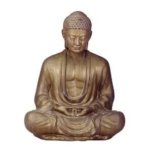   Ceramic Meditating Buddha Lotus Seat Sculpture  30H
