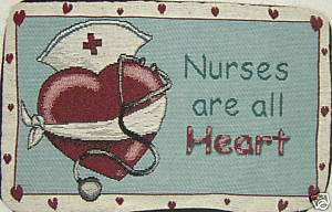 Nurses Heart Tapestry Word Pillow Cotton Fabric  
