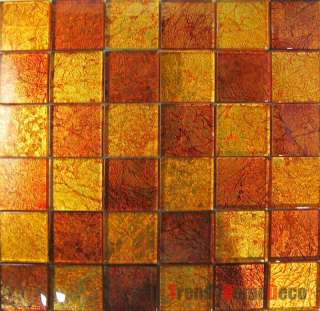   Golden Foil Glass Mosaic Tile backsplash Kitchen wall sink bath  