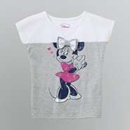 Disney Girls Minnie Mouse Bow Front T Shirt at 