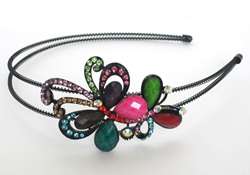 Rhinestone Headbands Flower Butterfly Hair Marble Crystal Head Beads 