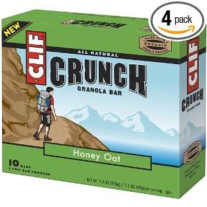 Clif Crunch Bar,Granola Bar Honey Oat, 10 Count Bar Boxes 