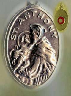 St Saint Anthony Padua Relic Medal Pendant + 925 Chain  