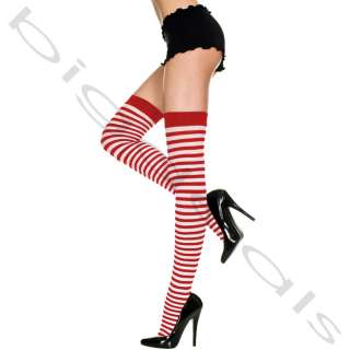   High Stocking Pantyhose Stripe Opaque Hosiery Halloween Sock Nylon Hi