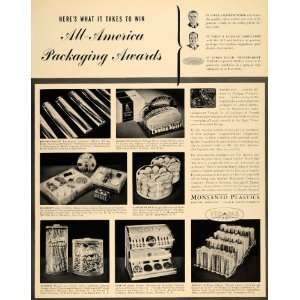  1940 Ad Monsanto Plastics Vuepak Container Awards Brush 