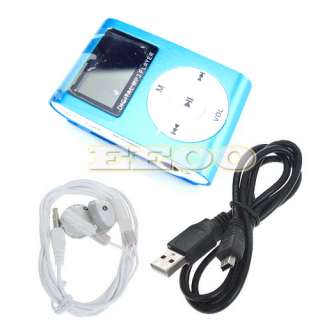 USB Flash Disk 4GB Mini Clip Gift  Player with LCD Screen Blue 