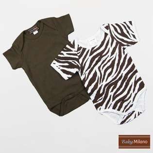 Baby Milano Infant Bodysuits Short Sleeve Gift Set in Zebra Print and 