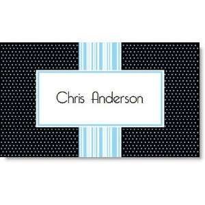  Blue Stripes With Polka Dots Calling Cards: Home & Kitchen