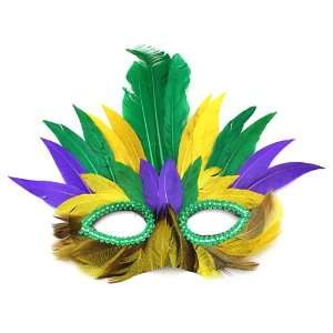  Mardi Gras Feather Mask 
