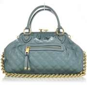 MARC JACOBS Quilted Leather STAM Bag Purse Topaz MJ  