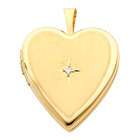goldenmine 14k yellow gold diamond accent heart locket pendant 0
