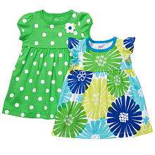   Dot Cotton Dresses 2 Pack   Green (6 Months)   Carters   BabiesRUs