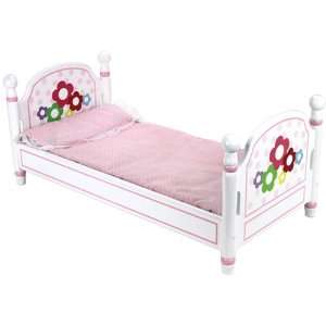  White Bed w/Flowers Toys & Games