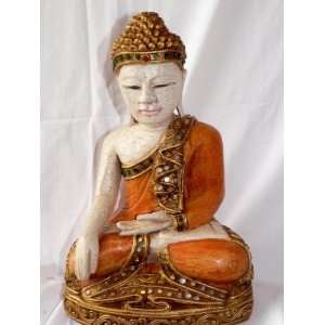  Sitting Buddha Sculpture 10 Orange 