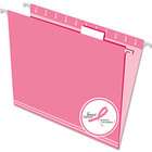 Esselte 81609 Hanging File Folders, 1/5 Tab, Letter, Pink, 25/box 