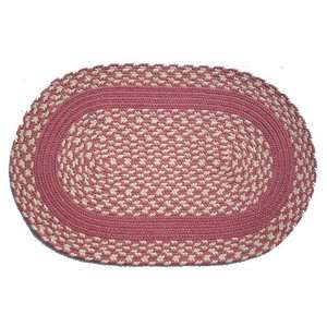   : Oval Braided Rug (2x3): Rose & Cream   Rose Band: Home & Kitchen