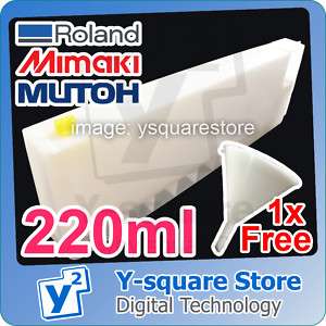 6x 220ml Empty Solvent Ink Printer Cartridges Roland Mimaki JV22 JV4 