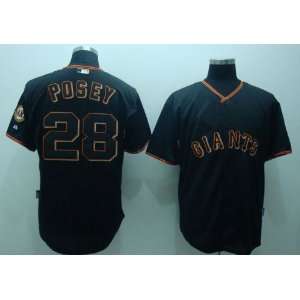 2012 San Francisco Giants #28 Buster Posey Black Jersey  