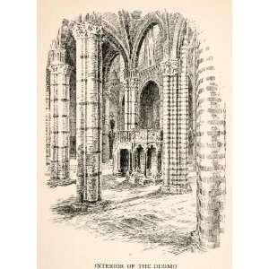   Gothic Architecture Pulpit   Original Wood Engraving