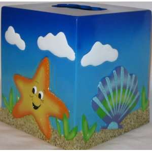 Saltwater Splash Tissue Box Holder Beach Ocean Theme:  Home 