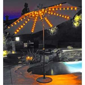   Tilt Patio Umbrella With LED Umbrella Lights Patio, Lawn & Garden