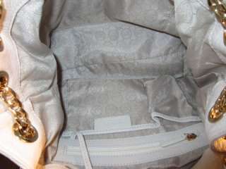 Michael Kors Vanilla Jet Set Medium Leather Chain Shoulder Bag Tote 