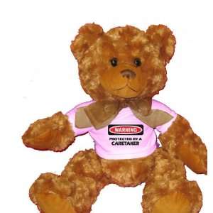  BY A CARETAKER Plush Teddy Bear with WHITE T Shirt: Toys & Games