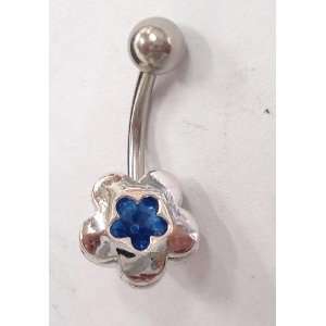  Blue Gem Clover Flower Silver Belly Ring: Everything Else