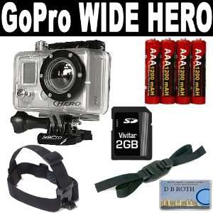   GoPro Vented Helmet Strap + 2GB SD Card + 4 AAA Rechargeable Batteries