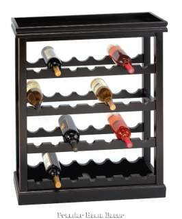 Tuscan Wood Wine Rack Cabinet Holds 28 Bottles  