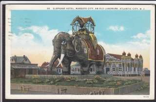 Atlantic City NJ Elephant Hotel Margate City Vintage Postcard  