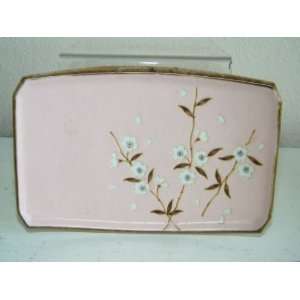  Vintage Pink Asian Dish Cherry Blossom Ceramic 3775 