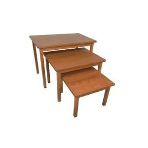  3 Piece Solid Maple Nesting Table Set: Home & Kitchen