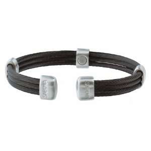  Trio Cable Black Satin Stainless Sabona Magnetic Bracelet 