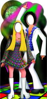 DISCO COUPLE STAND  IN LIFESIZE CARDBOARD CUTOUT  