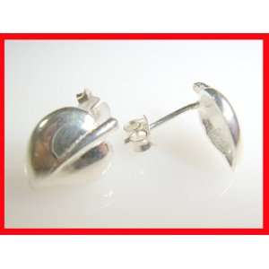  Designer Leaf Earrings Solid Sterling Silver #1008 
