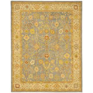 Hand tufted Oushak Blue/Ivory Wool Carpet Rug 8 x 11  