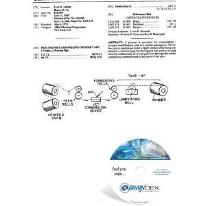  NEW Patent CD for PROCESS FOR COMINGLING CRIMPED YARN 